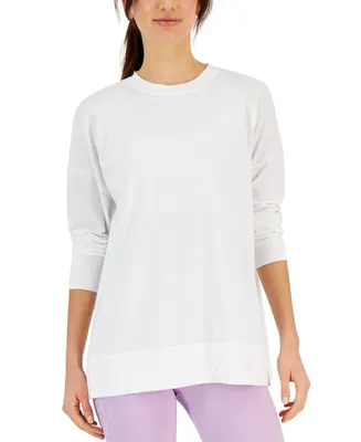 Id Ideology Women's Active Solid Crewneck Top, Created for Macy's