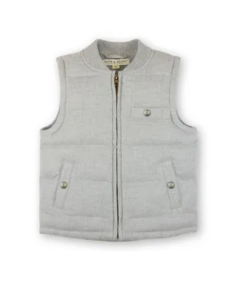Hope & Henry Boys Quilted Flannel Puffer Vest