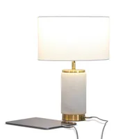 Brightech Arden 17" Led Modern Marble Table Lamp with Usb Port