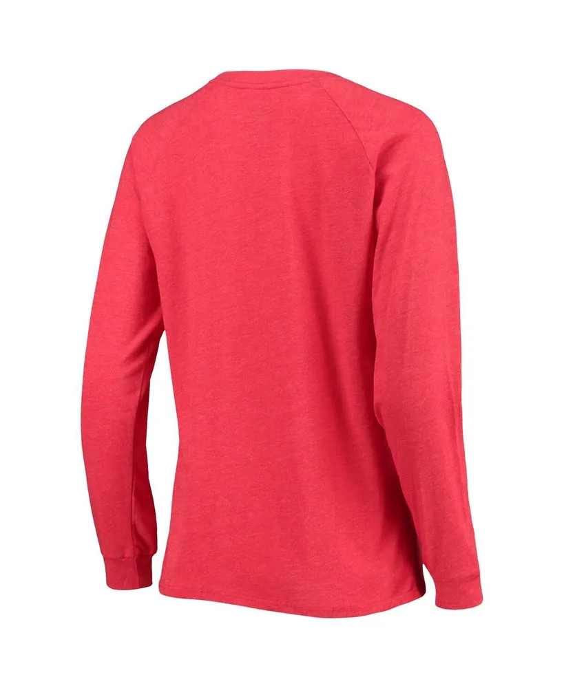 Women's Concepts Sport Heathered Black, Red Chicago Bulls Raglan Long Sleeve T-Shirt & Shorts Sleep Set
