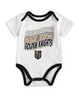 Newborn and Infant Boys Girls Black, White Vegas Golden Knights Monterey Tie-Dye Two-Pack Bodysuit Set