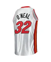 Men's Mitchell & Ness Shaquille O'Neal Platinum Miami Heat 2005-06 Hardwood Classics 75th Anniversary Swingman Jersey