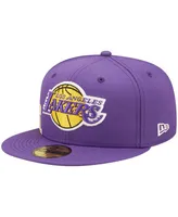 Men's New Era Purple Los Angeles Lakers Side Split 59FIFTY Fitted Hat