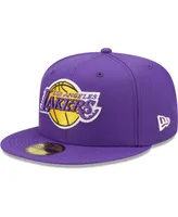 Men's New Era Purple Los Angeles Lakers 17x Nba Finals Champions Pop Sweat 59FIFTY Fitted Hat
