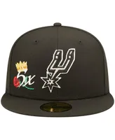 Men's New Era Black San Antonio Spurs 5x Nba Finals Champions Crown 59FIFTY Fitted Hat