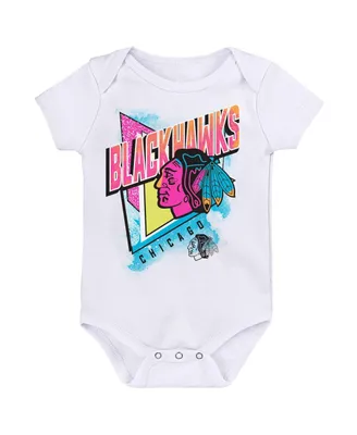 Newborn and Infant Boys Girls White Chicago Blackhawks Full Throttle Bodysuit