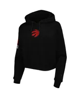 Women's Pro Standard Black Toronto Raptors Classic Fleece Cropped Pullover Hoodie