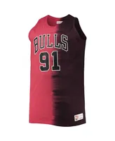 Men's Mitchell & Ness Dennis Rodman Black, Red Chicago Bulls Big and Tall Profile Tie-Dye Player Tank Top