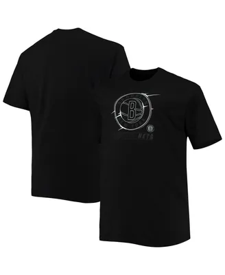 Men's Black Brooklyn Nets Big and Tall Pop T-shirt