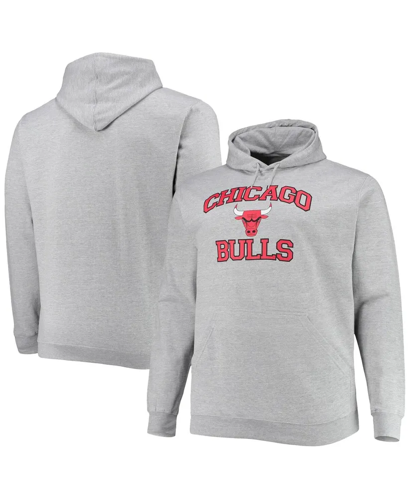 Men's Heathered Gray Chicago Bulls Big and Tall Heart Soul Pullover Hoodie