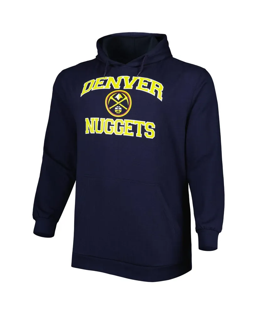 Men's Navy Denver Nuggets Big and Tall Heart Soul Pullover Hoodie