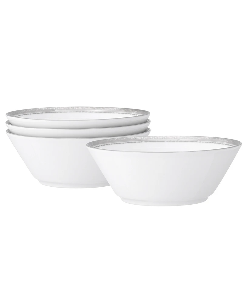 Noritake Whiteridge Platinum Set Of 4 Fruit Bowls, 5", 6 Oz.