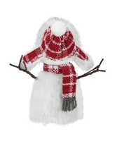 Northlight Snowman in Plaid Trapper Hat Christmas Decoration, 10"