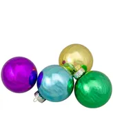 Northlight 2.25" Assorted Glass Ball Hanging Christmas Ball Ornaments 57mm, Set of 9