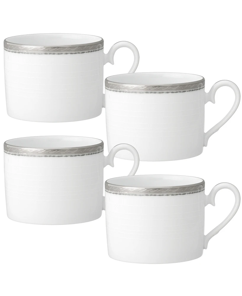 Noritake Whiteridge Platinum Set Of 4 Cups, 8-1/2 Oz.