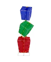 Northlight Led Lighted Tinsel Stacked Gift Boxes Outdoor Christmas Decoration, 48"
