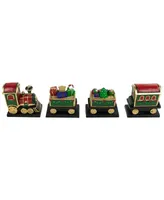 Northlight 4.75" Merry Christmas Train Stocking Holders, Set of 4