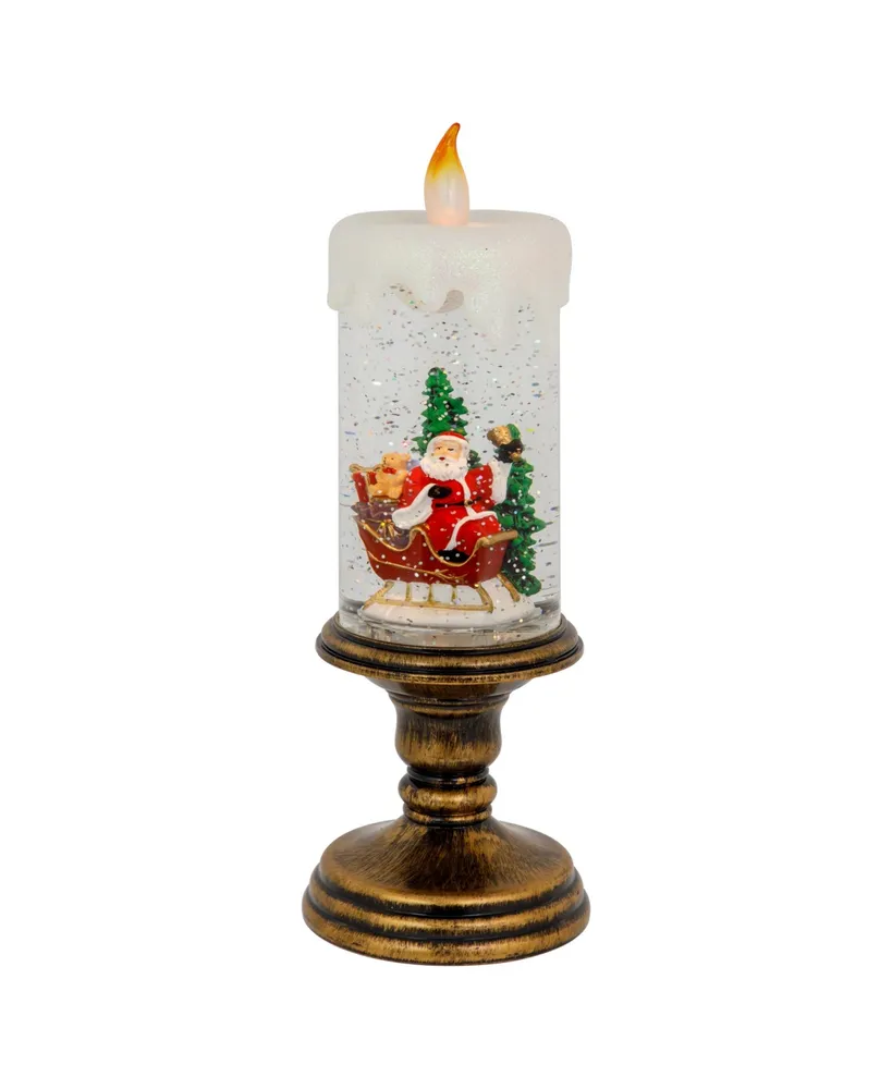 Northlight Led Lighted Glitter Snow Globe Candle Christmas Figurine, 11"