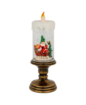 Northlight Led Lighted Glitter Snow Globe Candle Christmas Figurine, 11"