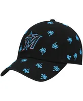 Women's '47 Black Miami Marlins Confetti Clean Up Adjustable Hat