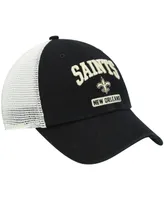 Men's '47 Brand Black, White New Orleans Saints Morgantown Trucker Clean Up Snapback Hat