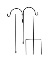 Sunnydaze Decor Black Steel Hanging Double Shepherd Hooks - 84 in - Set of 2