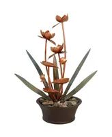 Sunnydaze Decor Copper Flower Blossoms Outdoor Garden Water Fountain - 28 in