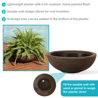 Sunnydaze Decor 20.75 in Percival Round Polyresin Outdoor Planter