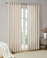 Madison Park Beals Rod Pocket Back Tabfleece Lined Faux Linen Window Panels