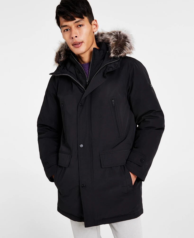 Michael Kors Men's Hooded Bib Snorkel Parka, Created for Macy's