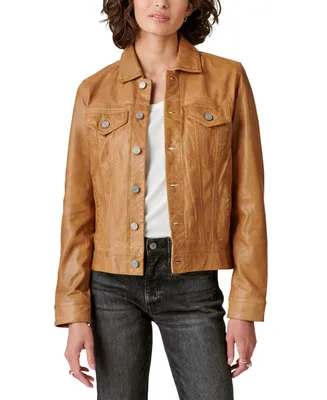 Lucky Brand Leather Trucker Jacket