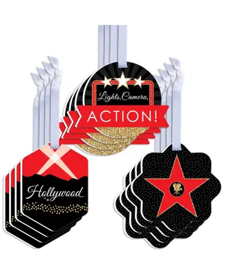 Red Carpet Hollywood - Assorted Hanging Favor Tags - Gift Tag Toppers Set of 12