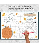 Big Dot of Happiness Happy Thanksgiving - Paper Fall Coloring Sheets - Activity Placemats - Set of 16