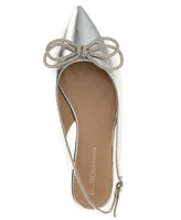 BCBGeneration Women's Kristin Rhinestone Bow Sling Back Flat