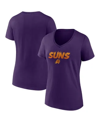 Women's Fanatics Purple Phoenix Suns Hometown Collection On Fire V-Neck T-shirt