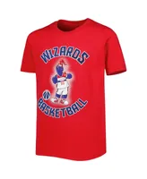 Big Boys Red Washington Wizards Mascot Show T-shirt