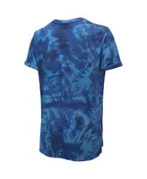 Women's Majestic Threads Blue New York Rangers Boyfriend Tie-Dye Tri-Blend T-shirt