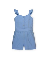 Hope & Henry Toddler Girls Flutter Button Front Romper