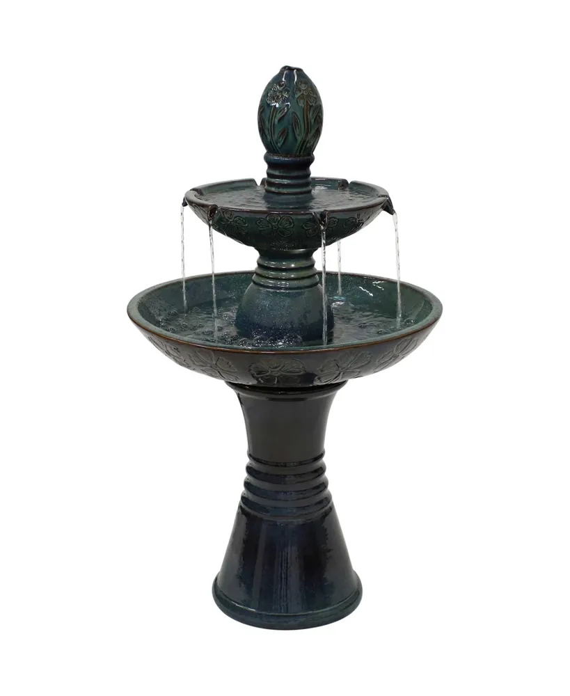 Koolscapes Solar Power 5-Tier Cascading Fountain, Terracotta