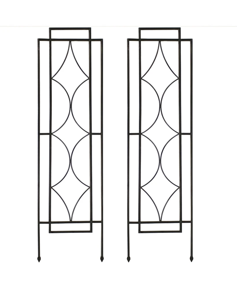 Sunnydaze Decor Steel Chic Diamonds Garden Trellis - Set of 2 - 48 in