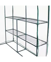 Sunnydaze Decor Grandeur Walk-In Greenhouse with 4 Shelves for Outdoors - Clear