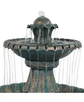 Sunnydaze Decor Nouveau Tiered Polyresin Outdoor 2-Tier Water Fountain