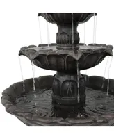 46"H Electric Polystone 3-Tier Classic Tulip Outdoor Water Fountain