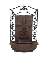 Sunnydaze Decor French Lily Polystone Outdoor Solar Wall Fountain