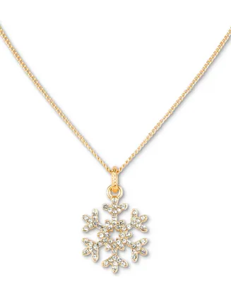 Patricia Nash Gold-Tone Pave Snowflake Pendant Necklace, 17" + 3" extender