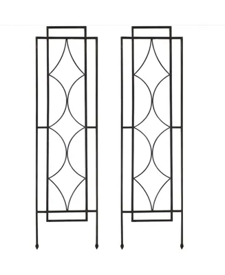 Sunnydaze Decor Steel Chic Diamonds Garden Trellis - Set of 2 - 48 in