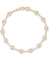 Lab-Grown White Sapphire (2-1/4 ct. t.w.) Link Bracelet in 14k Gold-Plated Sterling Silver