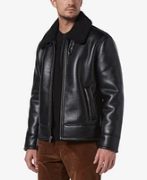 Marc New York Men's Cadman Faux Leather Fleece-Lined Aviator Jacket