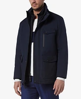 Marc New York Men's Hoyt Micro-Houndstooth Soft Shell Barn Jacket with Removable Bib