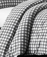 Eddie Bauer Preston Grey Cotton Flannel 2 Piece Duvet Cover Set, Twin